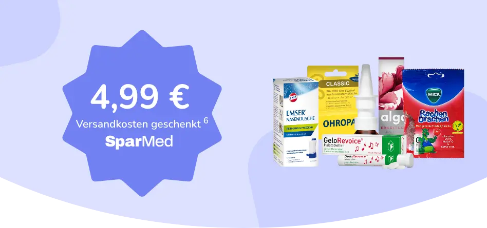 4,99 Euro Versandkosten geschenkt mit SparMed